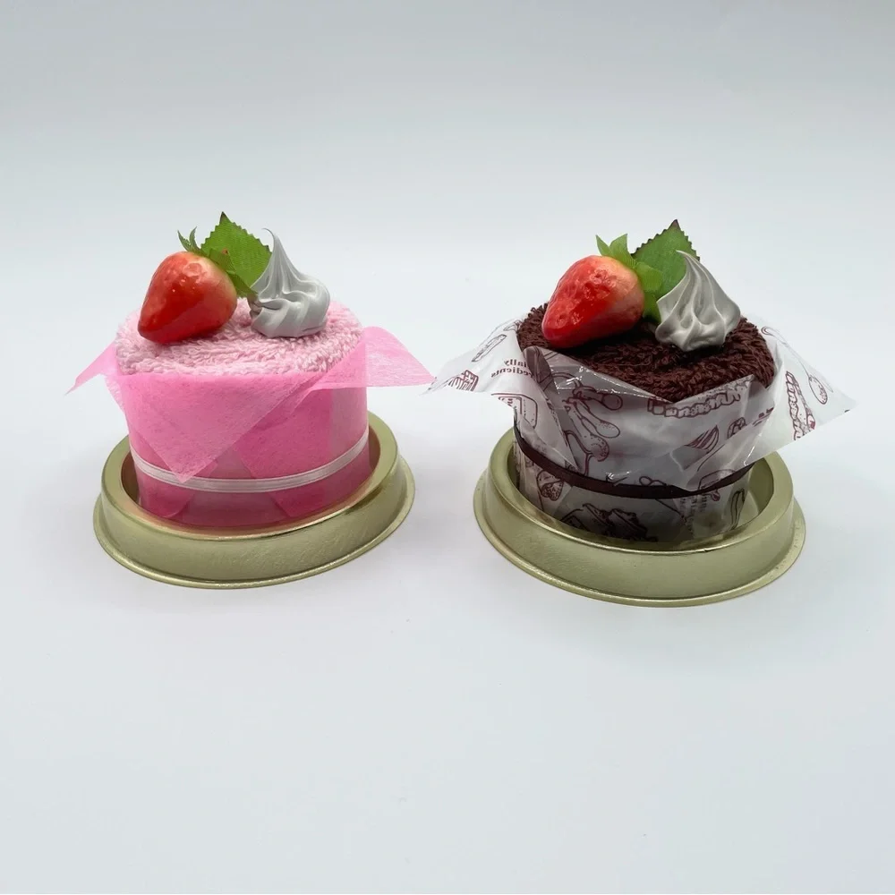 pink strawberry cake cotton microfiber bath hand face towel treat
